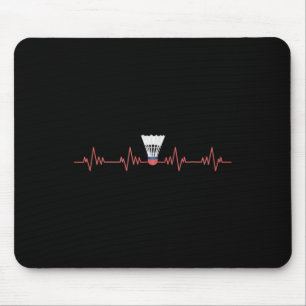 Badminton Heartbeat With Shuttle For Badminton Mouse Pad