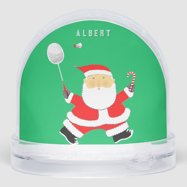 Badminton Holiday Gift Stocking Stuffer Snowglobe (Back)