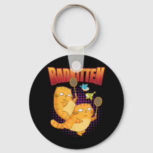 Badminton I Badkitten Cat I Badminton Racket Shutt Key Ring