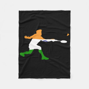 Badminton Indian Flag Racquet Shuttle Men Player Fleece Blanket