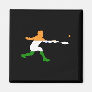 Badminton Indian Flag Racquet Shuttle Men Player  Magnet