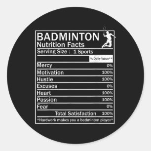 Badminton Ingredients Label Funny
