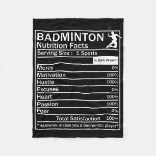 Badminton Ingredients Label Funny Fleece Blanket