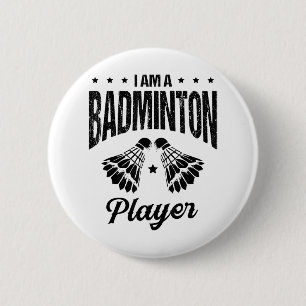 Badminton Is My Life Badminton Player Shuttle  6 Cm Round Badge