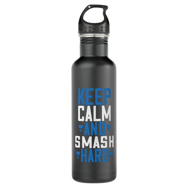 Badminton - Keep calm and smash hard 710 Ml Water Bottle (Front)
