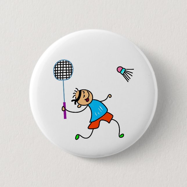 Badminton Kid 6 Cm Round Badge (Front)