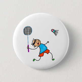 Badminton Kid 6 Cm Round Badge