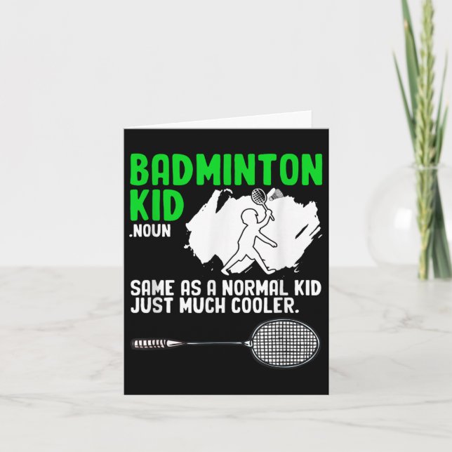 Badminton Kid Racket Shuttle Hobby Badminton Playe Card (Front)