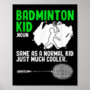 Badminton Kid Racket Shuttle Hobby Badminton Playe Poster