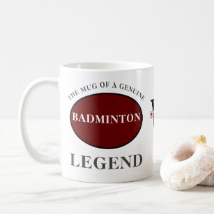 Badminton Legend Monogram Add Your Name Birthday Coffee Mug