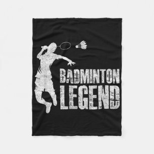 Badminton Legend _ Racket Shuttle _ Badminton Play Fleece Blanket