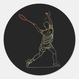 Badminton Linie Art Indoor Sports Classic Round Sticker