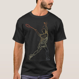 Badminton Linie Art Indoor Sports T-Shirt