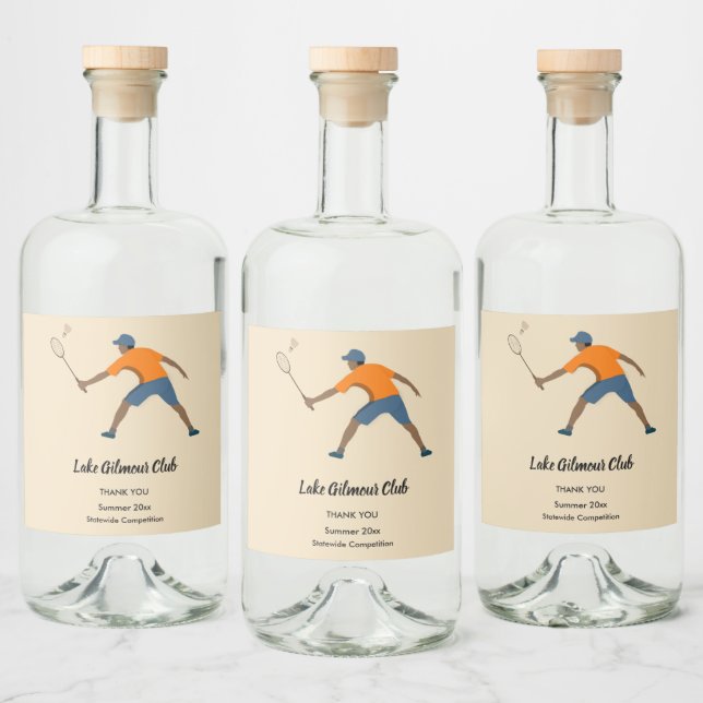 Badminton Liquor Bottle Label (Bottles)