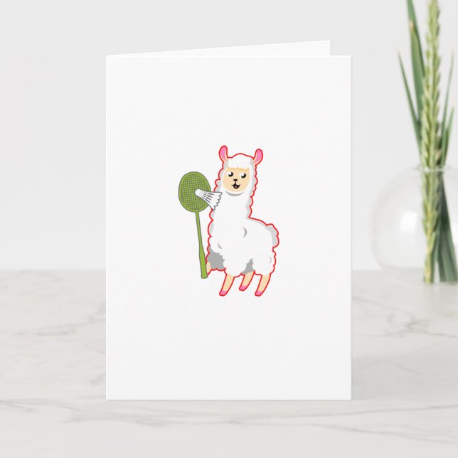 Badminton Llama Card (Front)