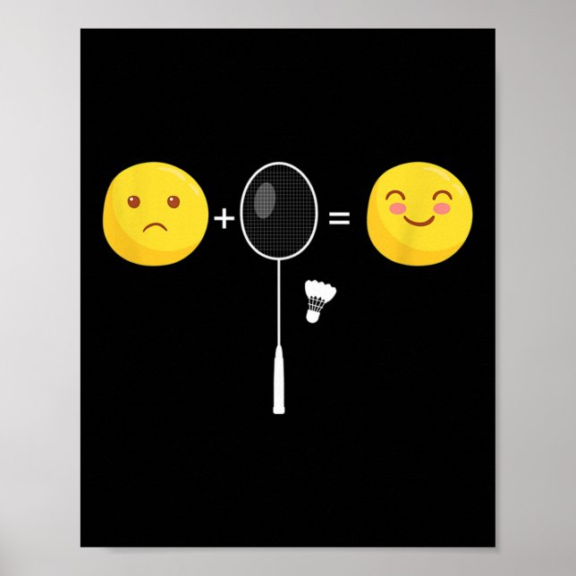 Badminton Love Happy Team Player Coach Funny Shutt Poster (Front)