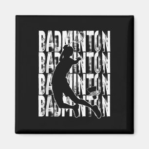 Badminton Lovers Theme Graphic Design Magnet