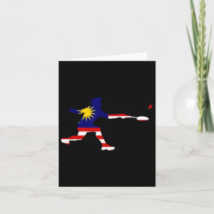 Badminton Malaysian Flag Racquet Shuttle Men Playe Card