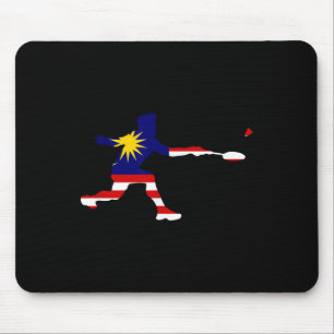 Badminton Malaysian Flag Racquet Shuttle Men Playe Mouse Pad