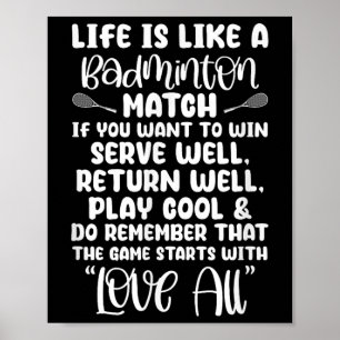 Badminton Match Sport Player Racket Shuttle Games  Poster