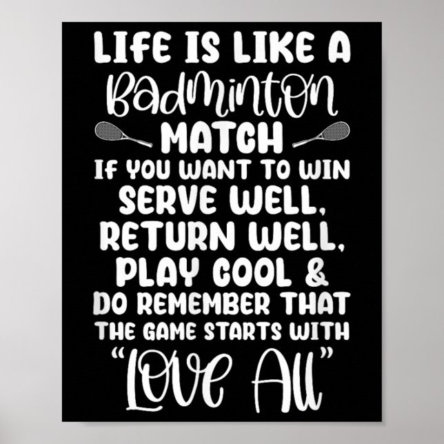 Badminton Match Sport Player Racket Shuttle Games  Poster (Front)