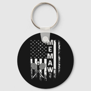 Badminton Memaw American Flag Vintage Christmas Xm Key Ring