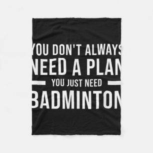 Badminton Men Women Kids Funny Fleece Blanket