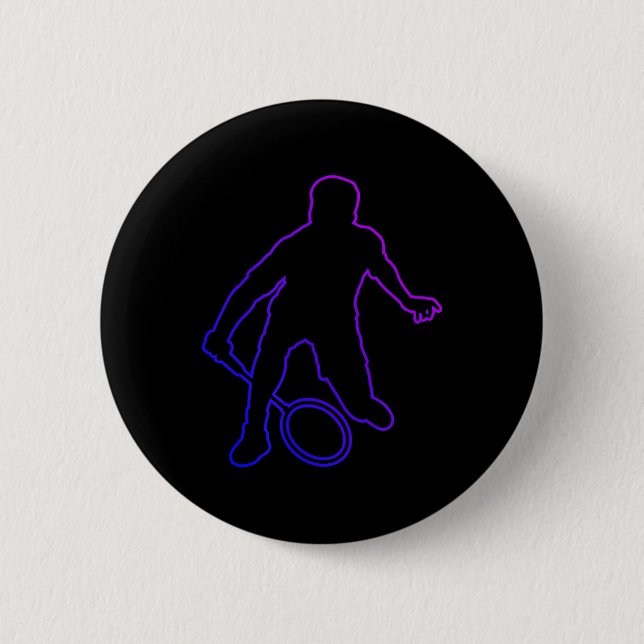 Badminton Mens Badminton Player Shuttle  6 Cm Round Badge (Front)