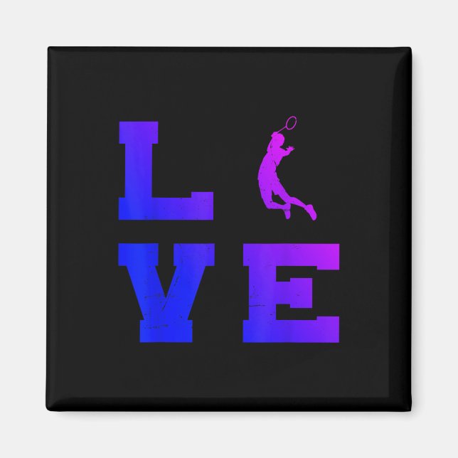 Badminton Mens Womens Badminton Player Shuttle  Magnet (Front)