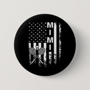 Badminton Mimi American Flag Vintage Christmas Xma 6 Cm Round Badge