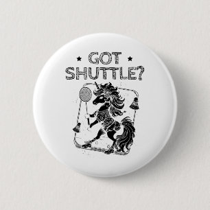 Badminton Mode On Shuttle Racket  6 Cm Round Badge