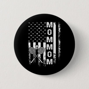 Badminton Mommom American Flag Vintage Christmas X 6 Cm Round Badge