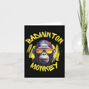 Badminton Monkey With Racquet Shuttle Jungle Sport Card