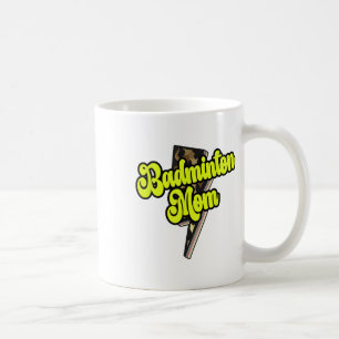 Badminton Mum Leopard Bolt Thunder Vintage Sports Coffee Mug