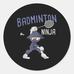 Badminton Ninja Kids Shuttle Boy Badminton  Classic Round Sticker