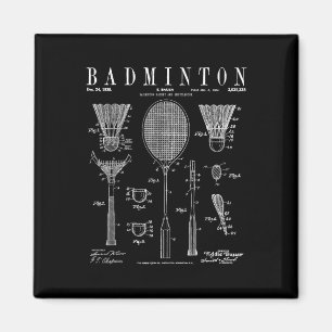 Badminton Old Vintage Patent Drawing Print Magnet