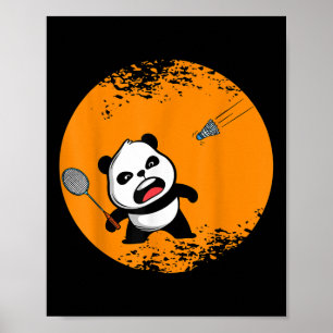 Badminton Panda Bear Shrub Spirit Animal Giant Rol Poster