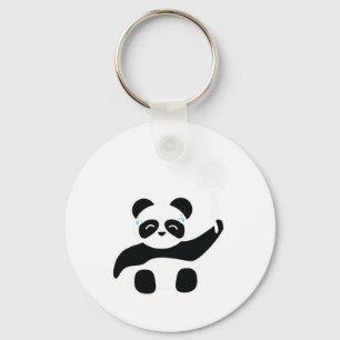 Badminton Panda Getting Sweaty Key Ring