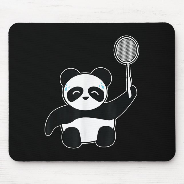 Badminton Panda Getting Sweaty  Mouse Pad (Front)