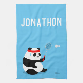 Badminton Panda Getting Sweaty Sports Towel