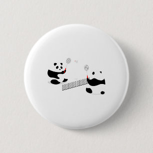 Badminton Panda Volley 6 Cm Round Badge