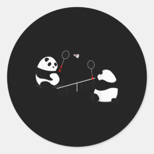 Badminton Panda Volley  Classic Round Sticker