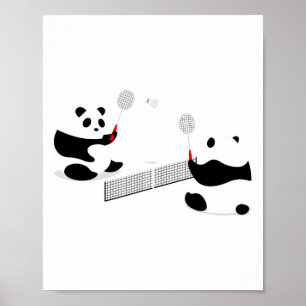 Badminton Panda Volley  Poster