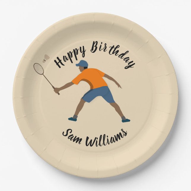 Badminton Paper Plate (Front)