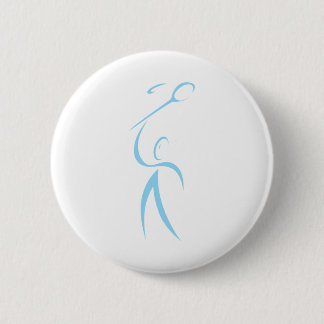 Badminton Player 6 Cm Round Badge