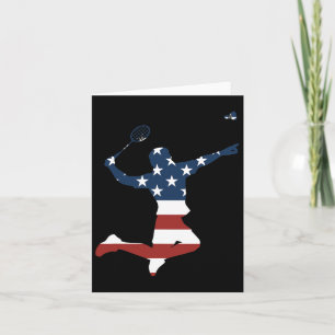 Badminton Player American Flag Apparel Badminton P Card