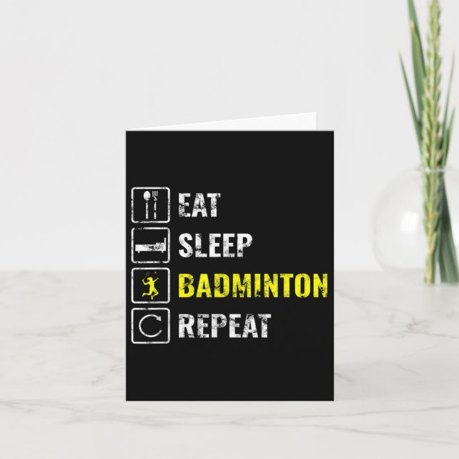 Badminton Player Badminton Racket Shuttle Birdie S Card (Front)