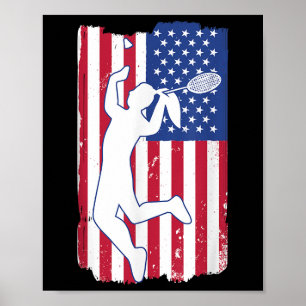 Badminton Player Badminton Usa Team Coach American Poster
