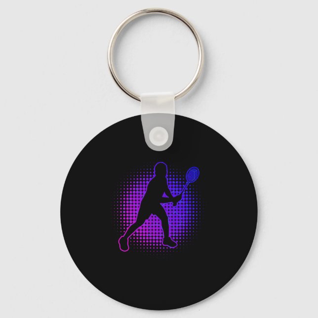 Badminton Player Badminton Womens Squash Shuttle  Key Ring (Front)