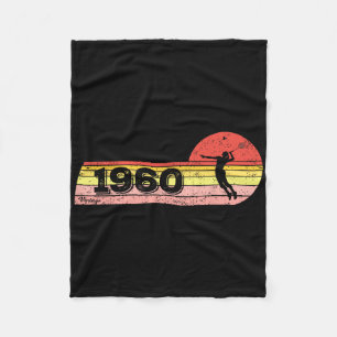 Badminton-player Born 1960 Birthday Vintage Women  Fleece Blanket